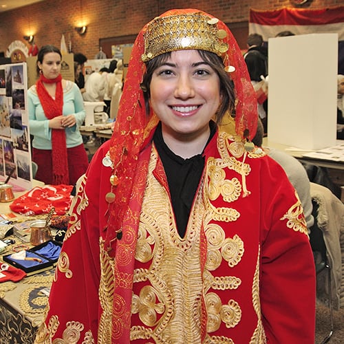 Student wearing Indian garb.