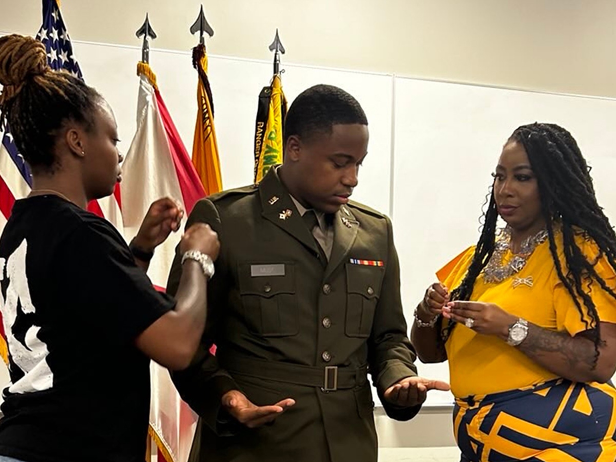 A trainee in dress uniform