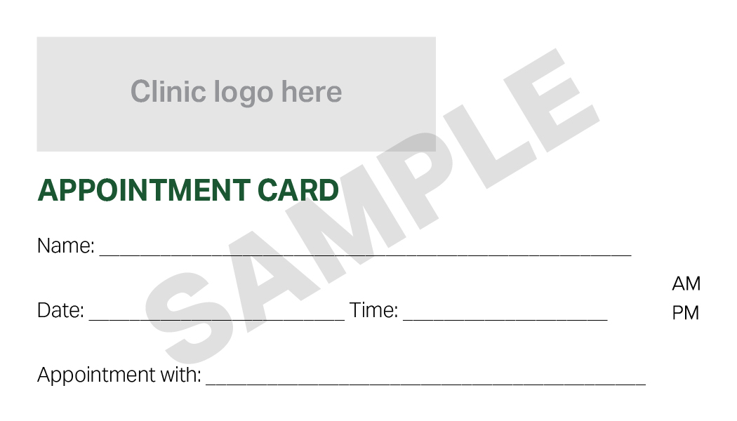 Appointment Card sample