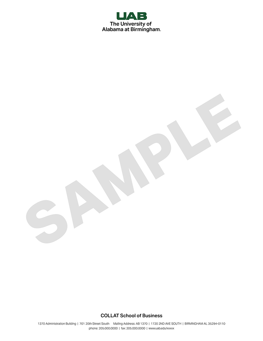 Graphic showing letterhead with department and standard logo centered