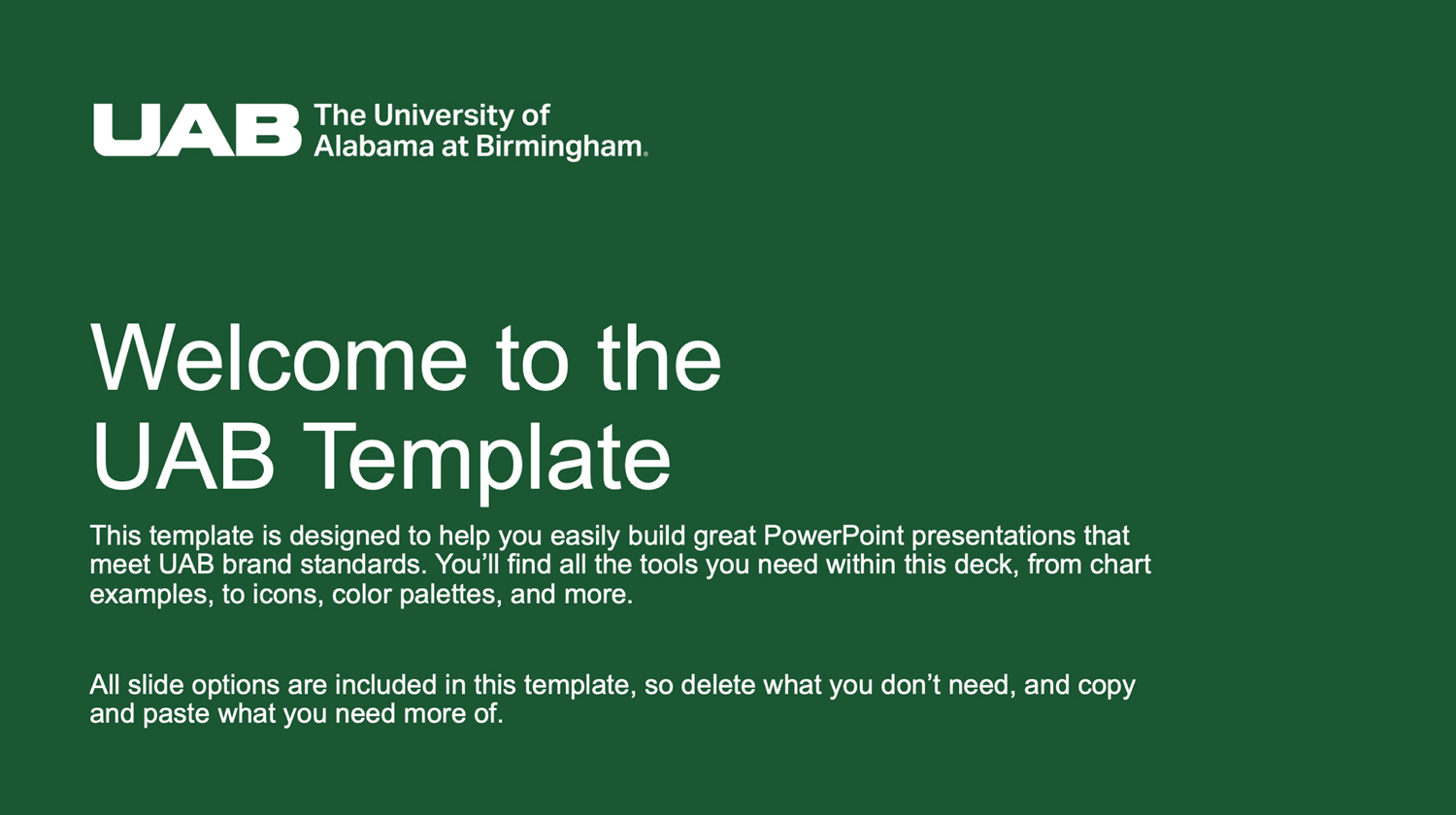 Graphic showing official powerpoint template