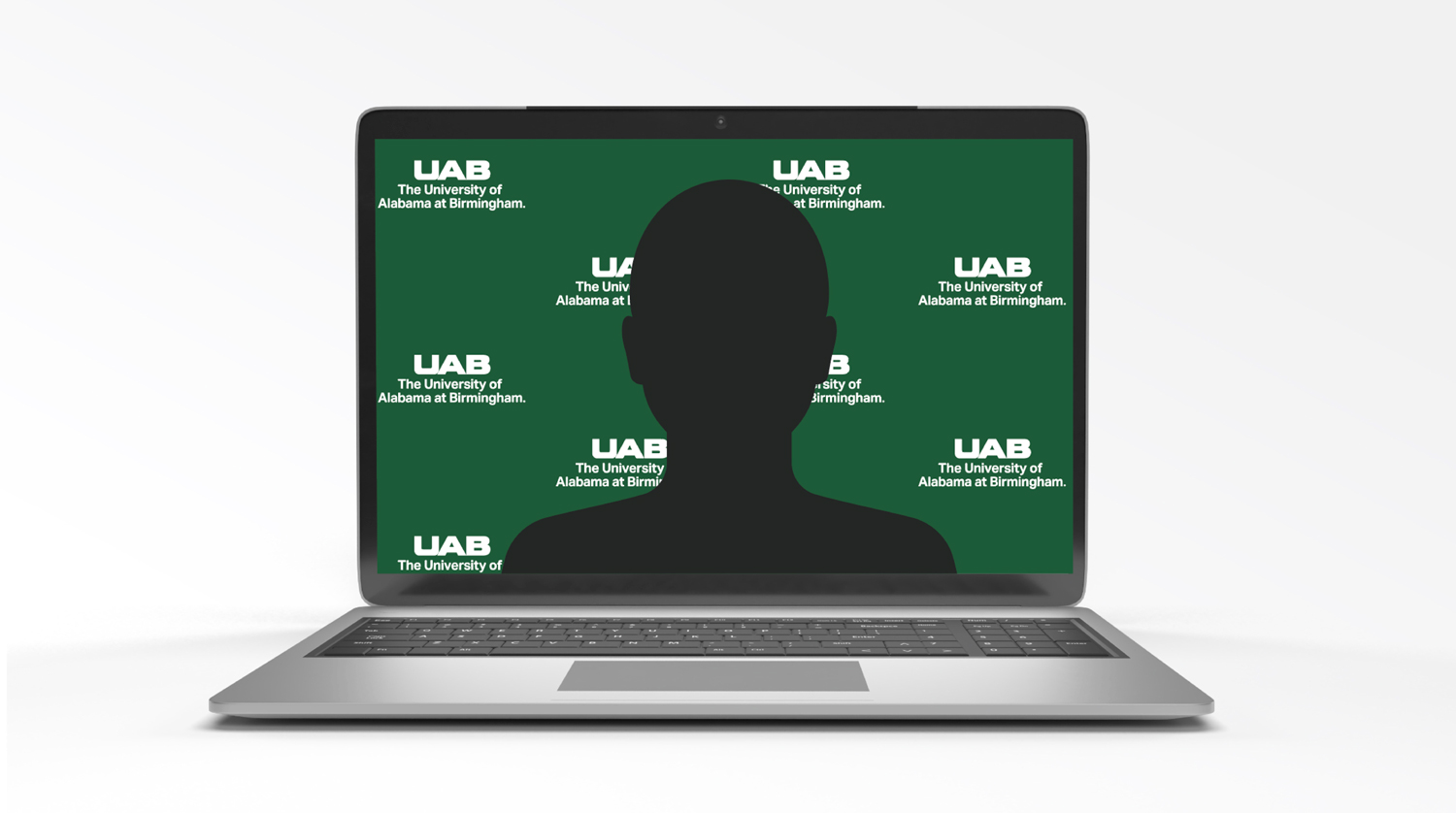 Graphic showing core logo usage on virtual backgrounds