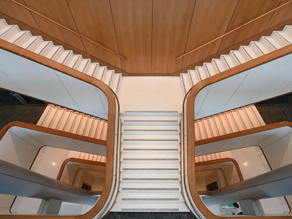 Interior stairs in the new building.