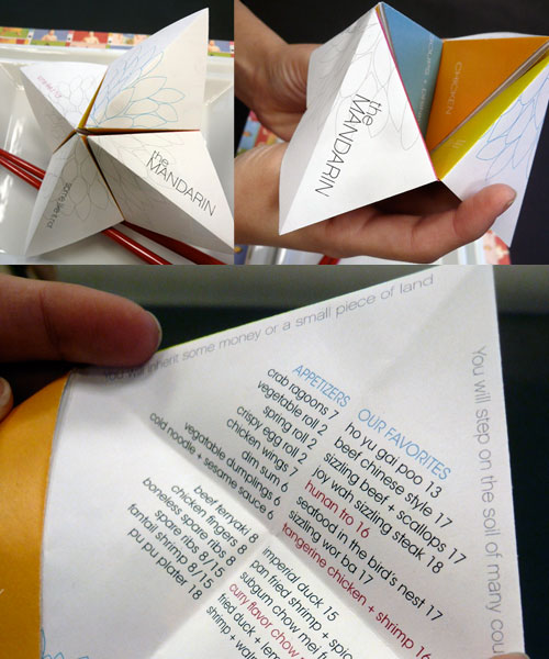 The Mandarin fold-up menu