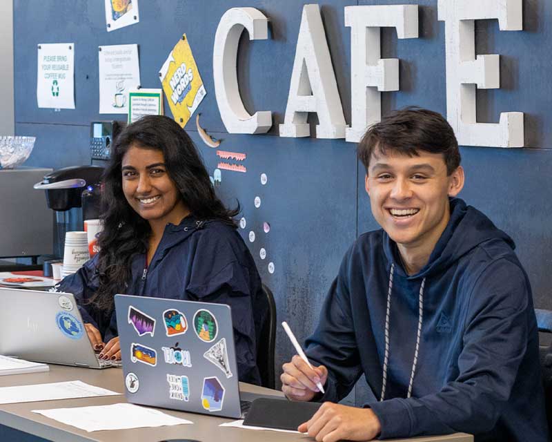 Students at the Biology Cafe