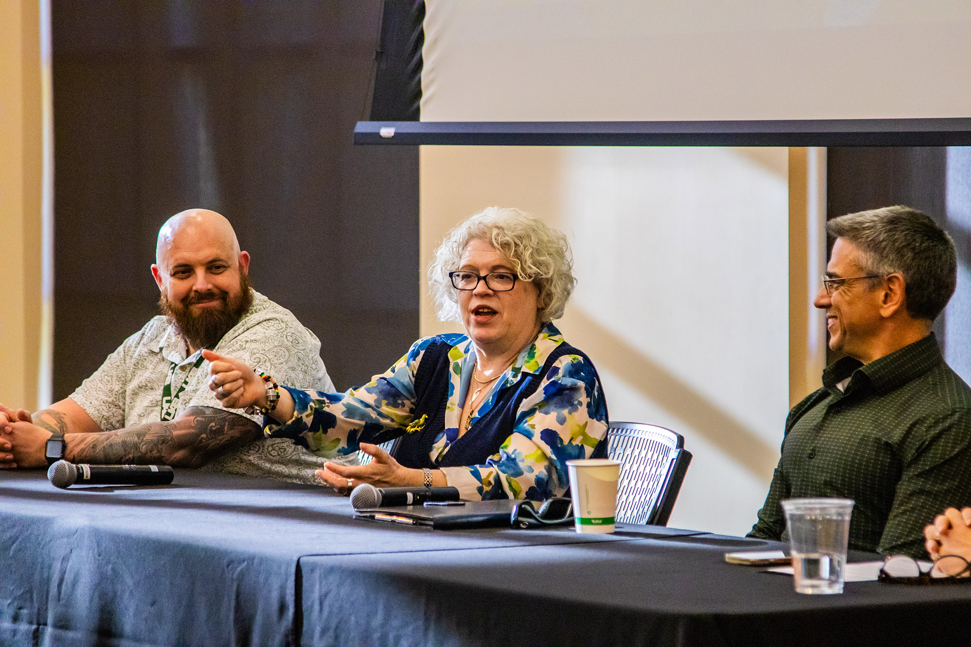 Left to right: Robert Sorge, Ph.D., Rebecca Ann Bach, Ph.D., and Aaron Lucius, Ph.D.
