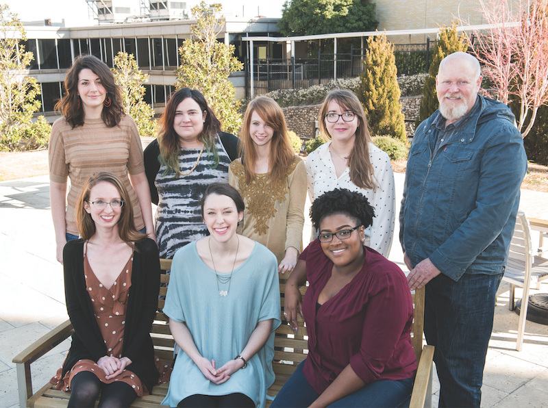 Bloom UAB students – Front row: Kylee Williams, Anna-Kate Marcum, Keiah Flowers; Back Row: Kristen Martin, Lauren Hillgartner, Tori Absher, Marlena Roberts, Doug Barrett: Not Pictured: Wesley Coffman, Brandon Berry, Hannah Rettig