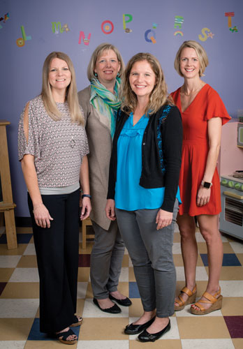 Doctors Kristi Guest, Laura Stopplebein, Sarah O'Kelley, and Maria Hopkins.