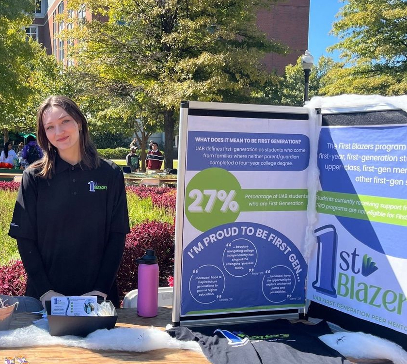 Kiersten Ratcliff tabling for the 1st Blazers student organization