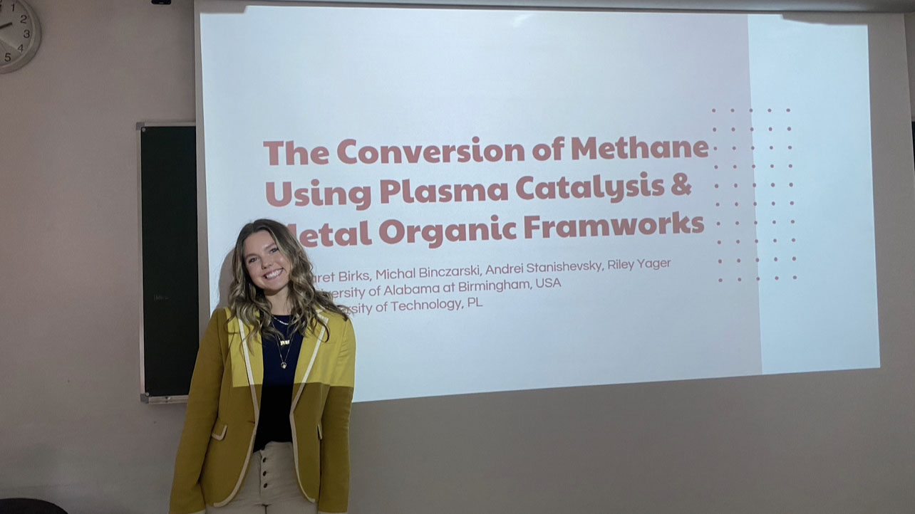 Margaret Birks presenting her research