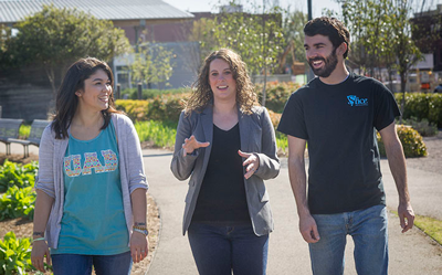 Jacyln Wells (center) and two of her students: Amy Roberts (left) and Jay Haywood (right). 