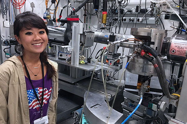 Katie Ham at the Advanced Photon Source at the High Pressure beamline