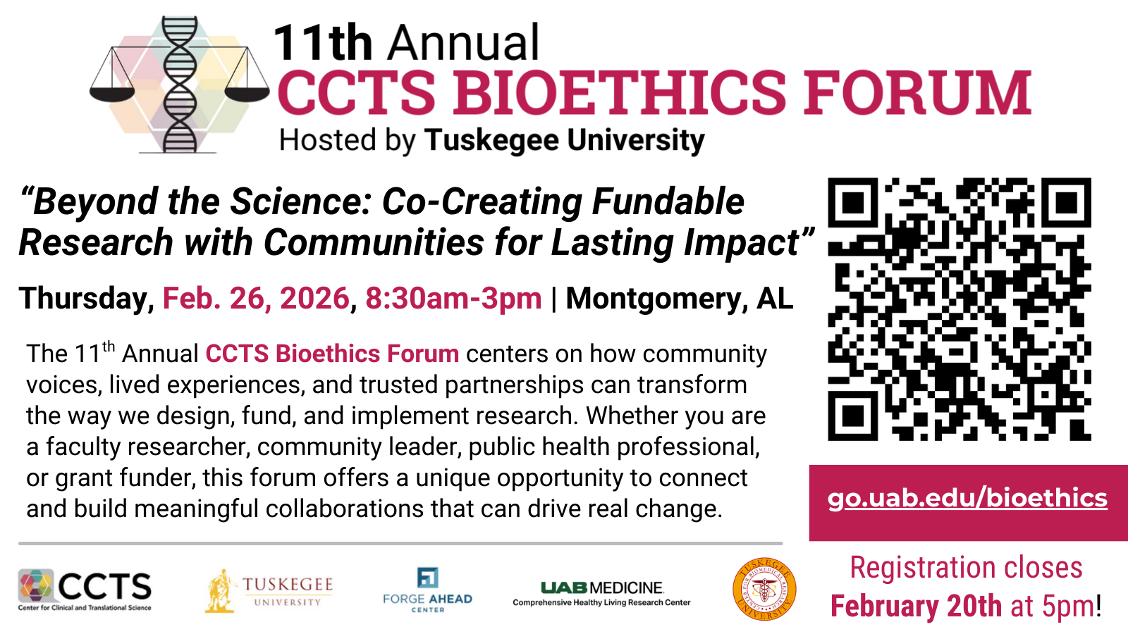 2026 CCTS Bioethics Forum Social Slide