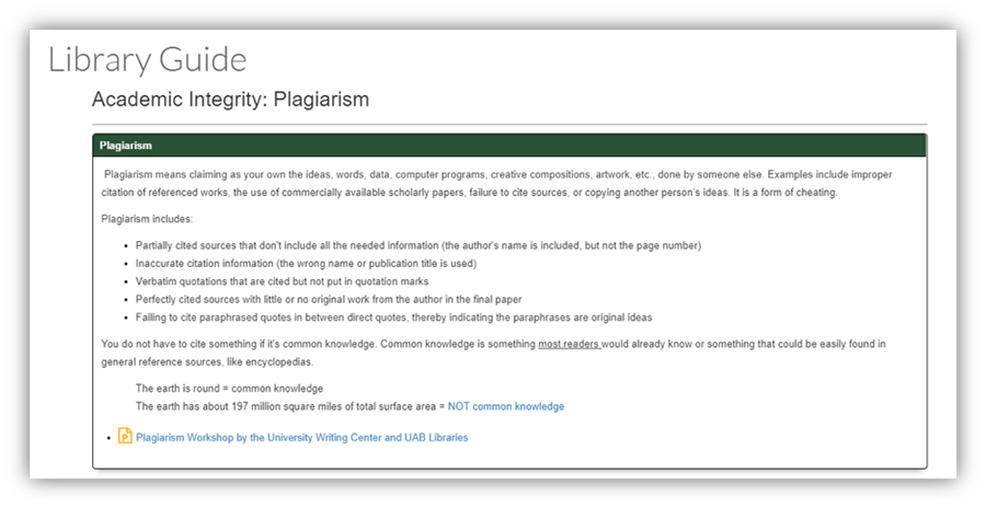 screenshot showing how to embed specific guides or content