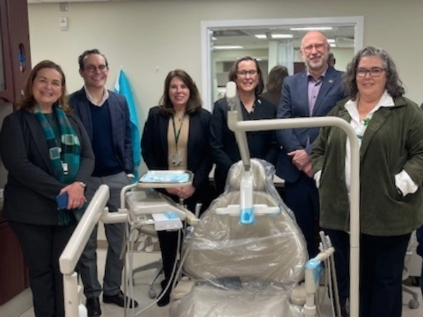 Fair Haven dental clinic team with SOD Dean Geurs Sherry Campbell and Dr. Melody Jones during the re launch open house on January 16 2025