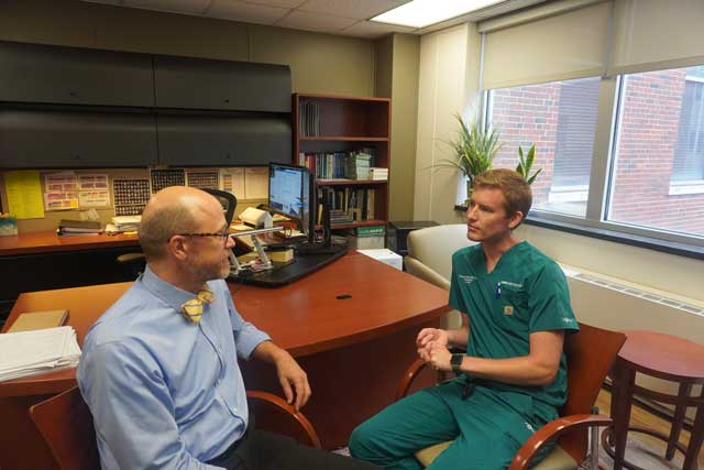 Dr. Ken Tilashalski (left) and Tanner Godfrey