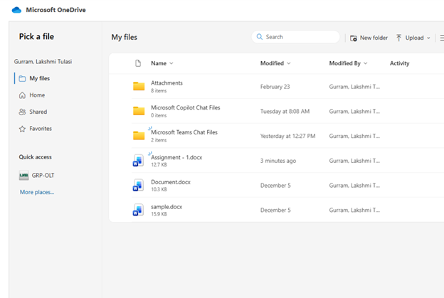 Screenshot of the file upload tool. 