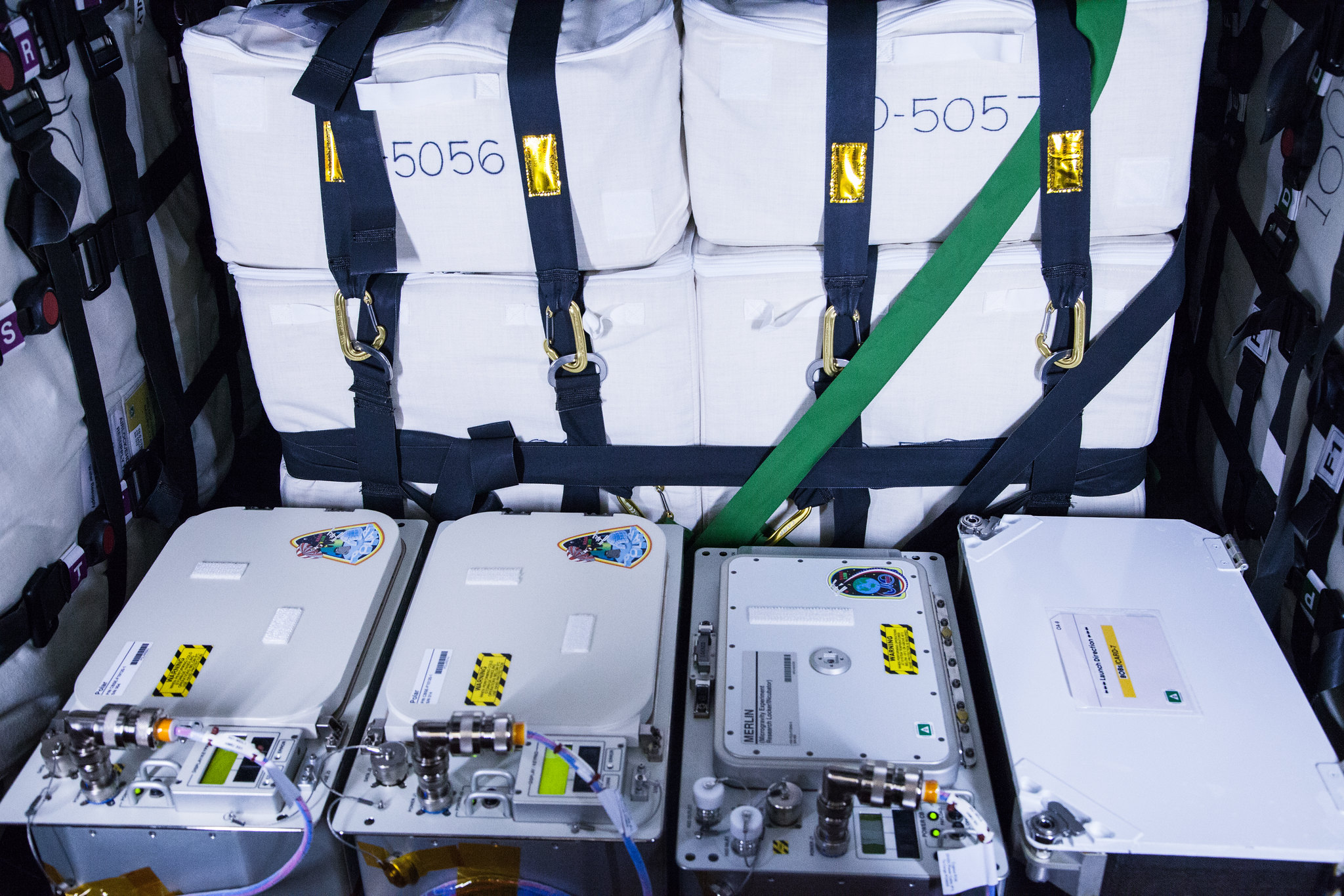 Payload hardware stowed for launch