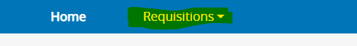 screenshot of Requisitions tab