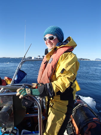 Sabrina Heiser in life jacket.