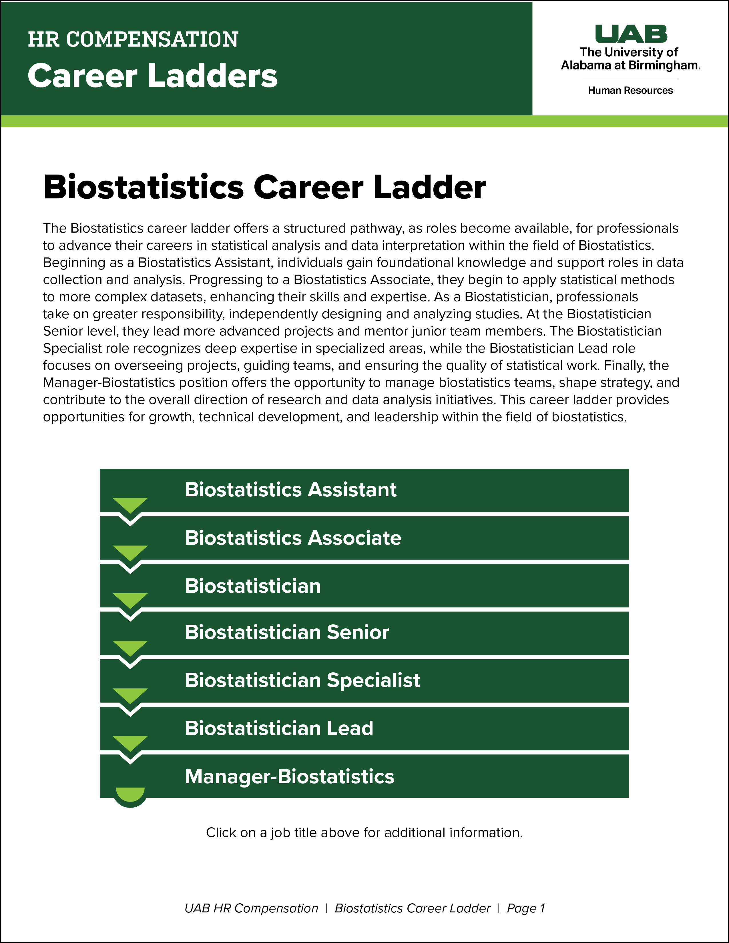 Biostatistics Career Ladder