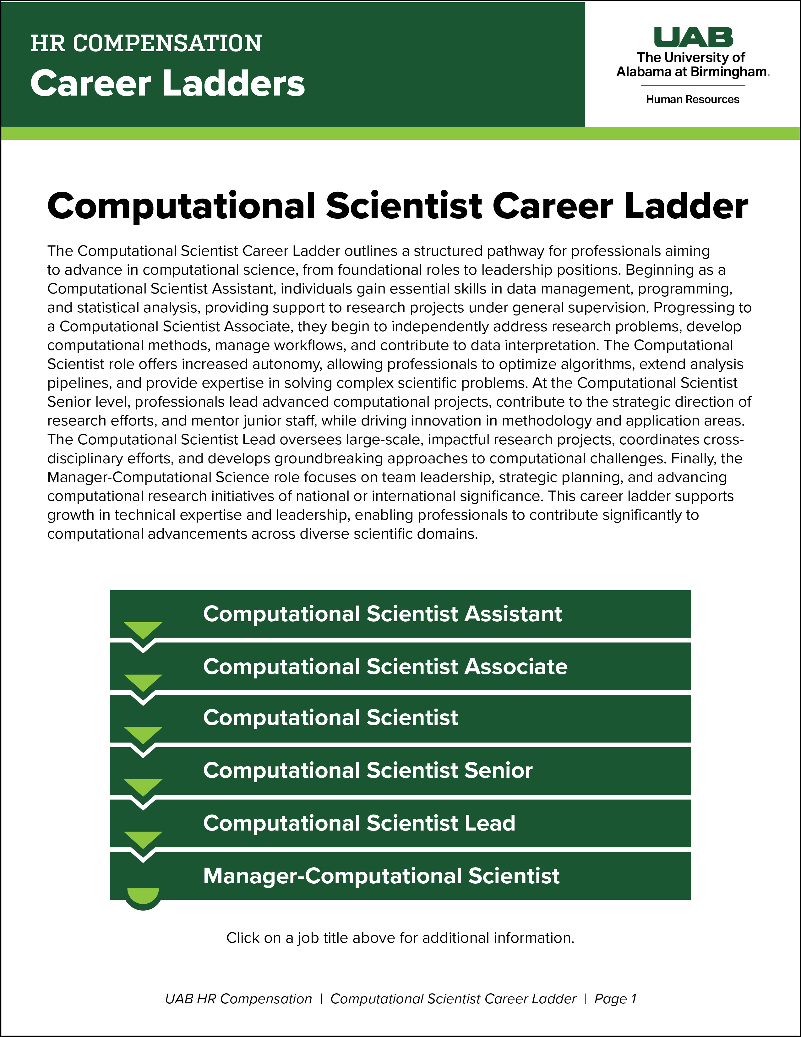 Computational Scientist Career Ladder