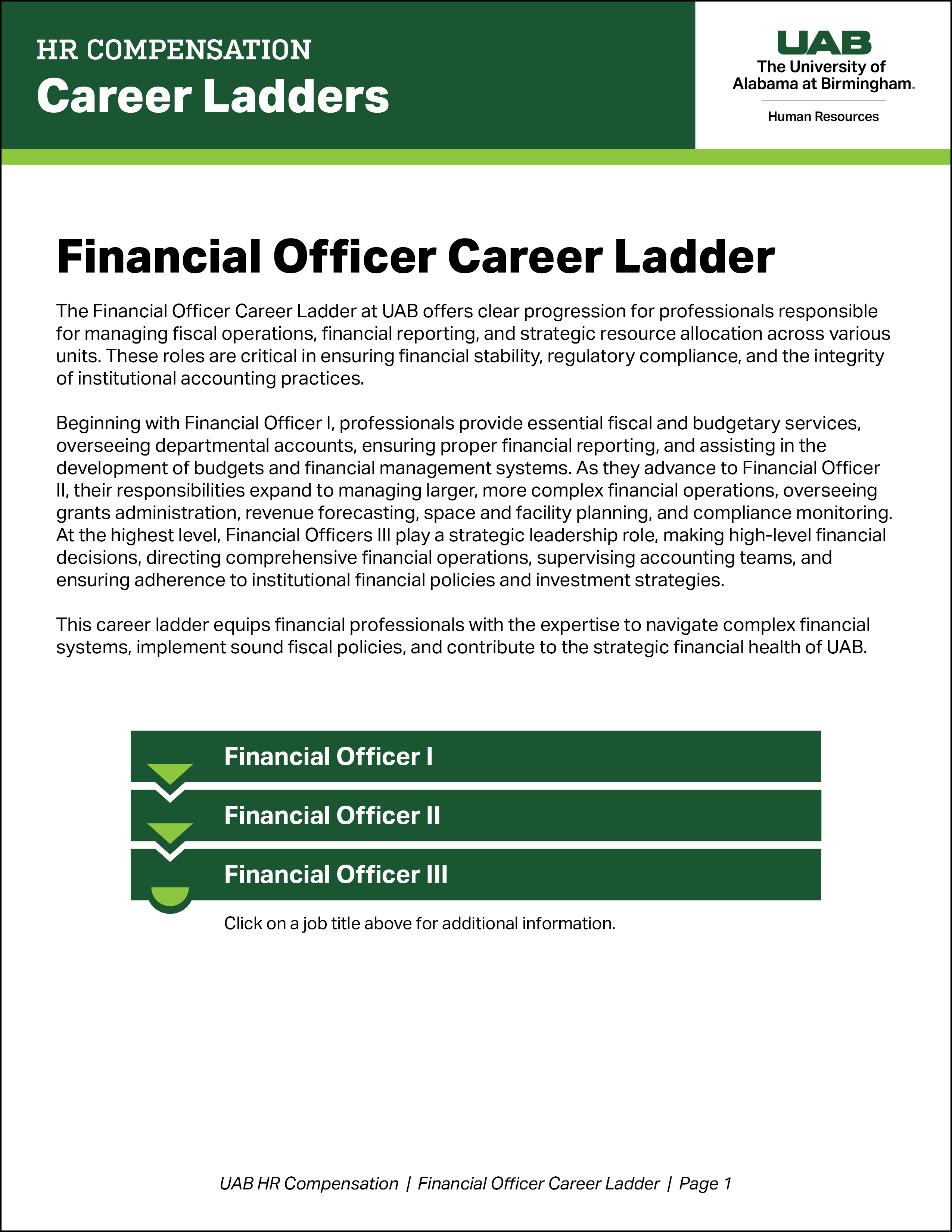 Financial Officer Career Ladder