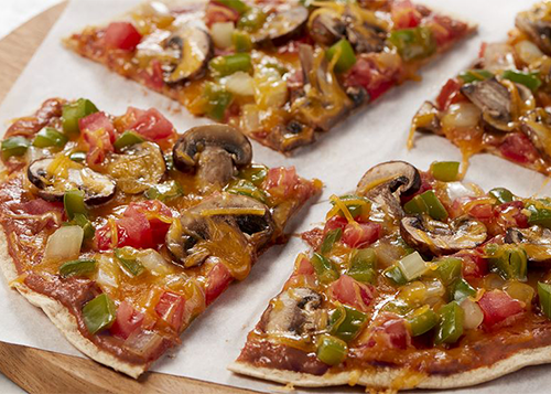 Stovetop Vegetarian Tortilla Pizza