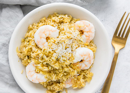 Brown Rice Risotto with Shrimp