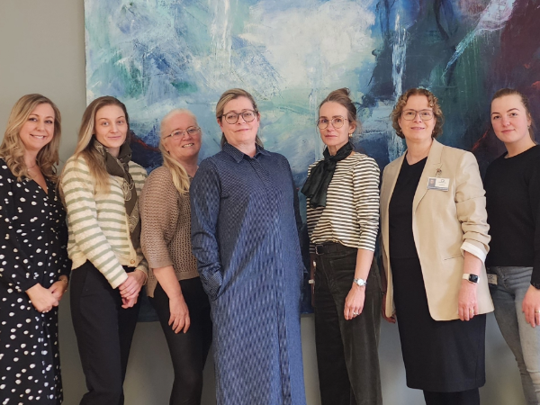 Aaron Fobian, Ph.D. (far left), poses with the six Icelandic psychologists recently certified in ReACT.