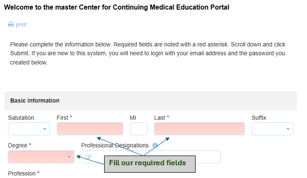 create account step 2: Enter all required fields