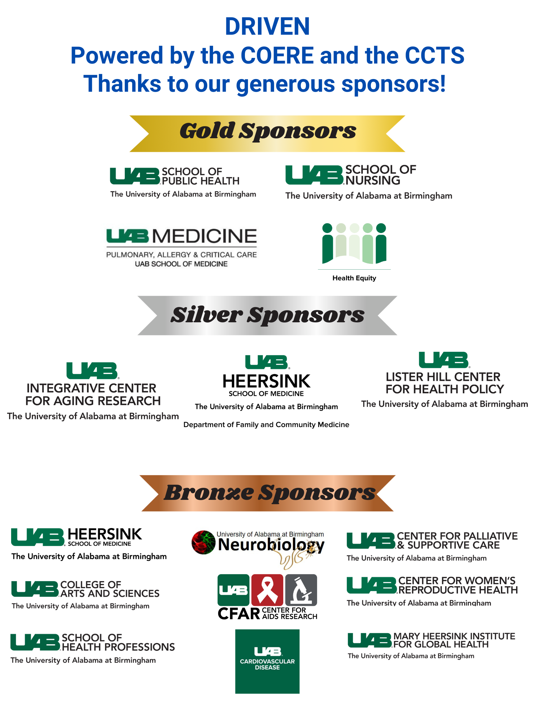 DRIVEN Academy Sponsor List with Logos 18 24 in
