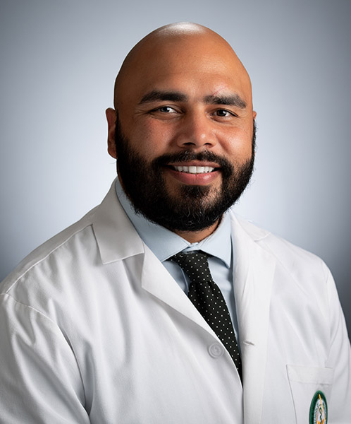 Headshot of Dr. Nelso Santos Agosto, DO (Instructor/Fellow, Physical Medicine and Rehabilitation) in white medical coat, August 2025.