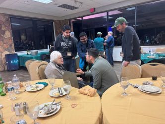 gail cassell with students 250