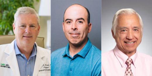 Portraits of Kevin Harrod, Ph.D., Carlos Orihuela, Ph.D., and J. Victor Garcia, Ph.D.