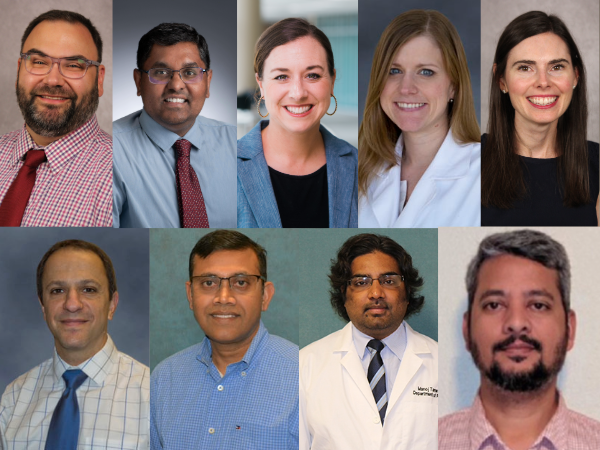 Headshot collage with 9 faculty from the Department of Radiology