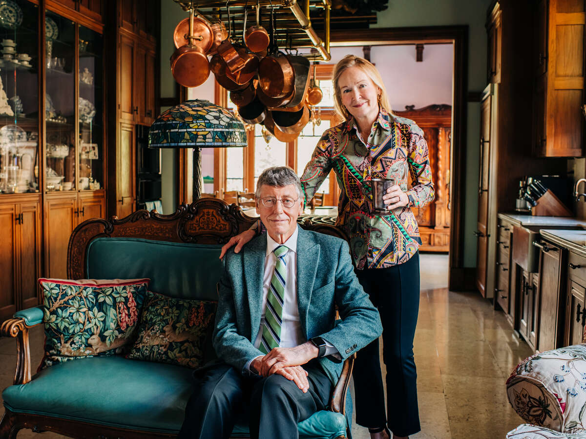 Portrait of Marnix E. Heersink, M.D., and Mary Parks Heersink in their home kitchen. 
