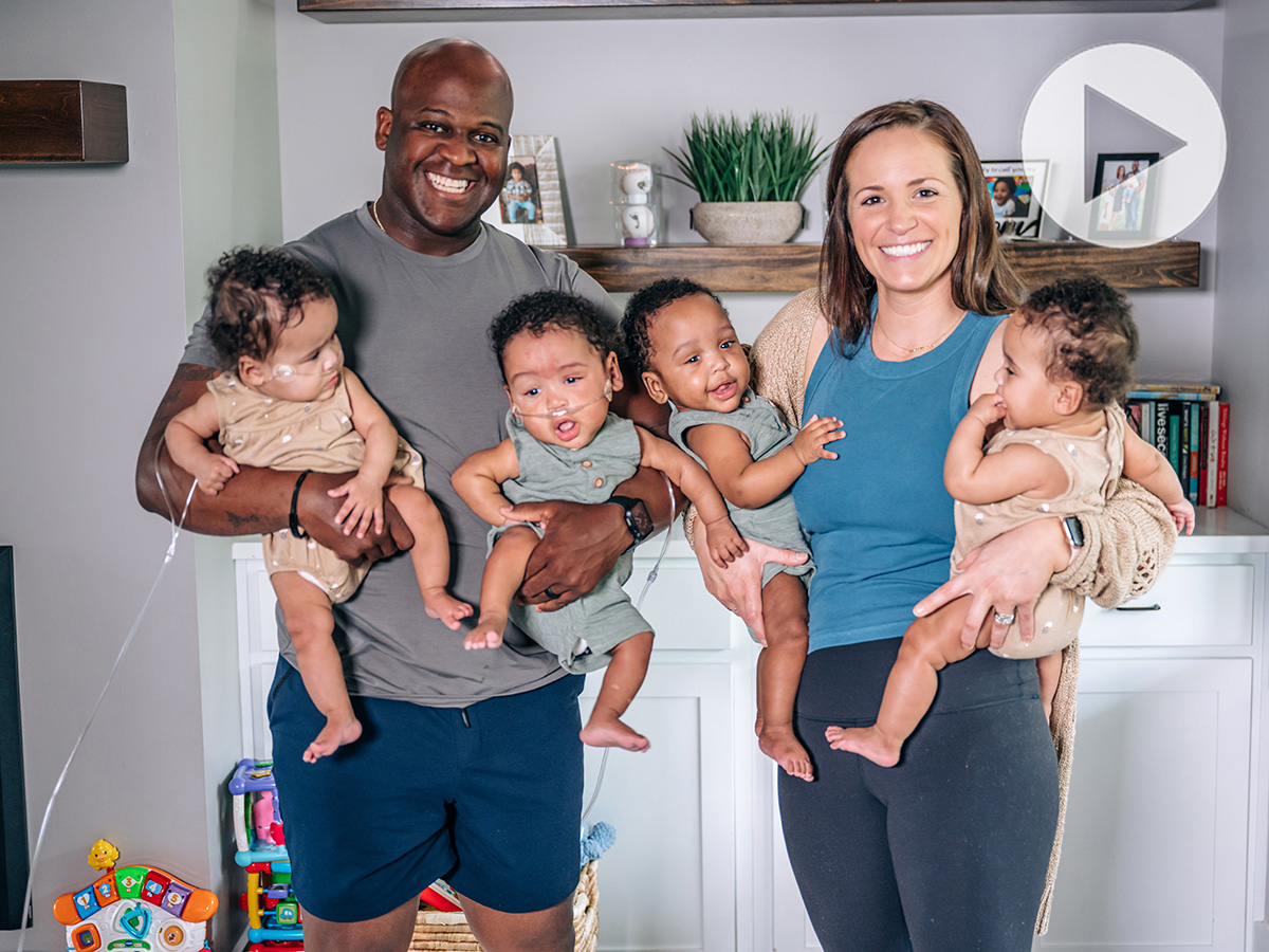 The Bryant quads, Guinness World Records title holders for most premature quadruplets, are held by their parents, Becca and Lavareis Bryant.