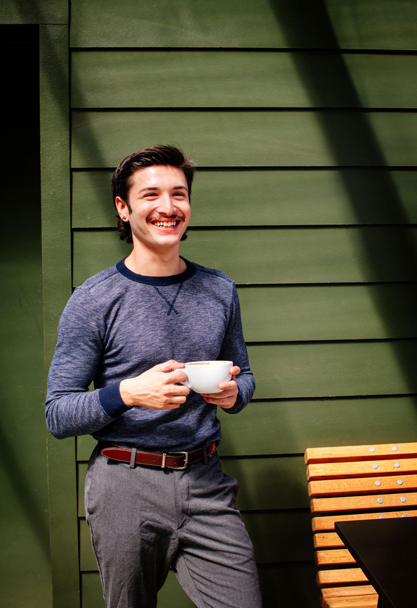 Ethan smiling outside