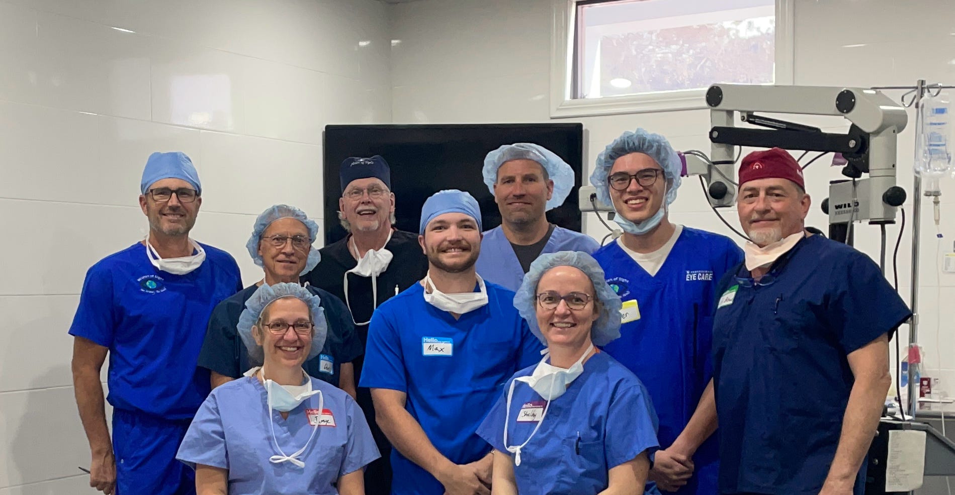 Max McCloy caring for patients during spring break.