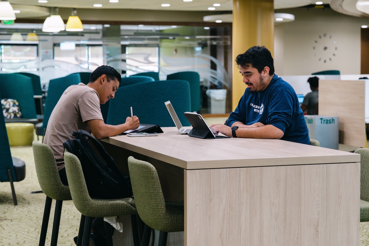 Students study for finals