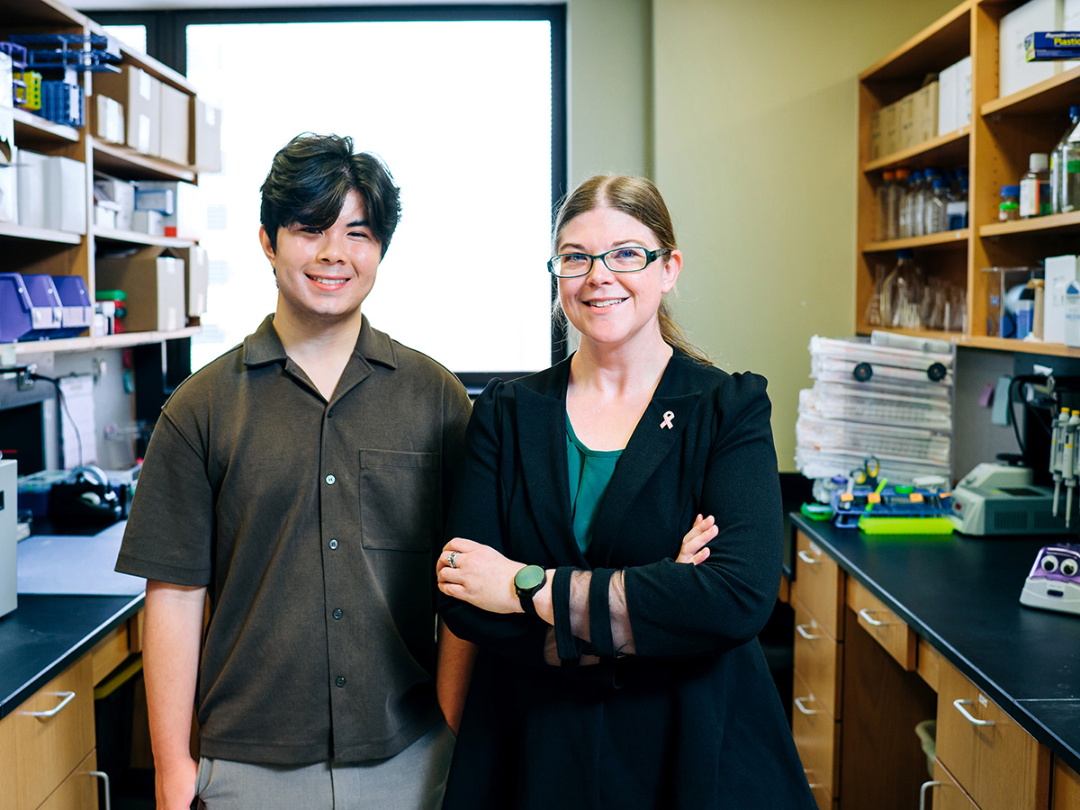 Connor Nguyen and Sewell-Loftin in her lab