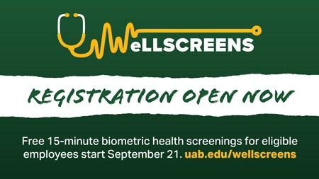 Wellscreen registration open now free 15-minute biometric health screenings for eligible employees start Sept 21
