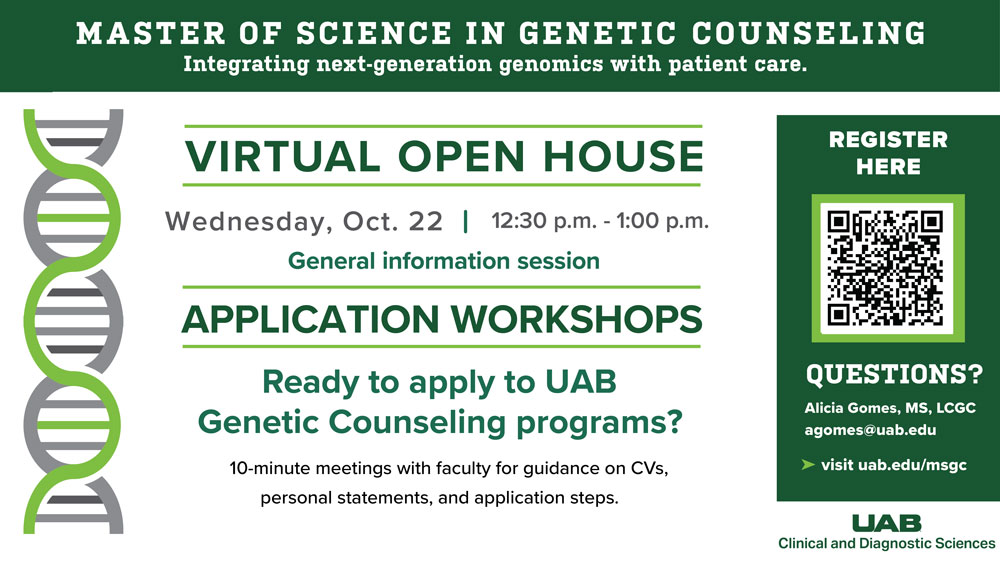Ready to apply to UAB Genetic Counseling programs?
