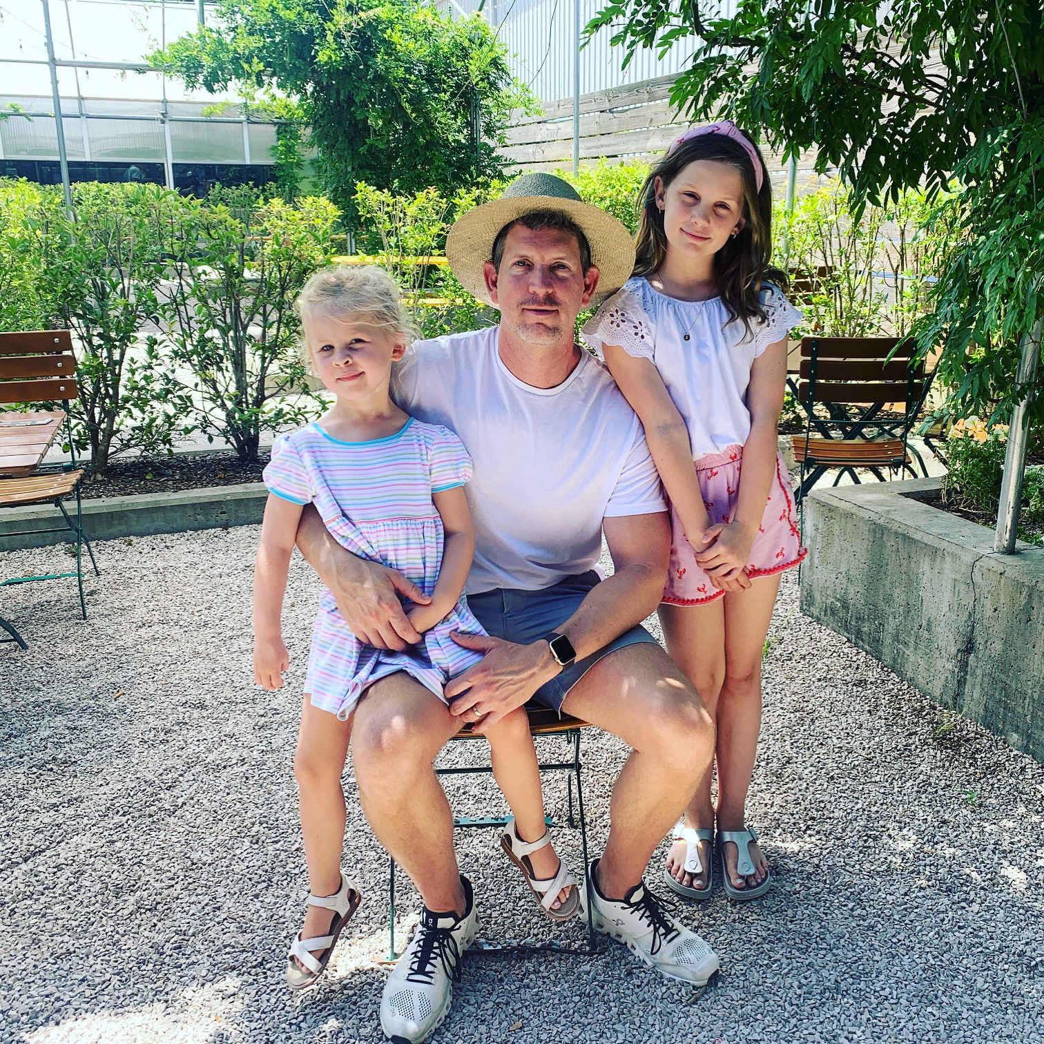 Dr. Vice with his daughters, Stella and Vivian.  