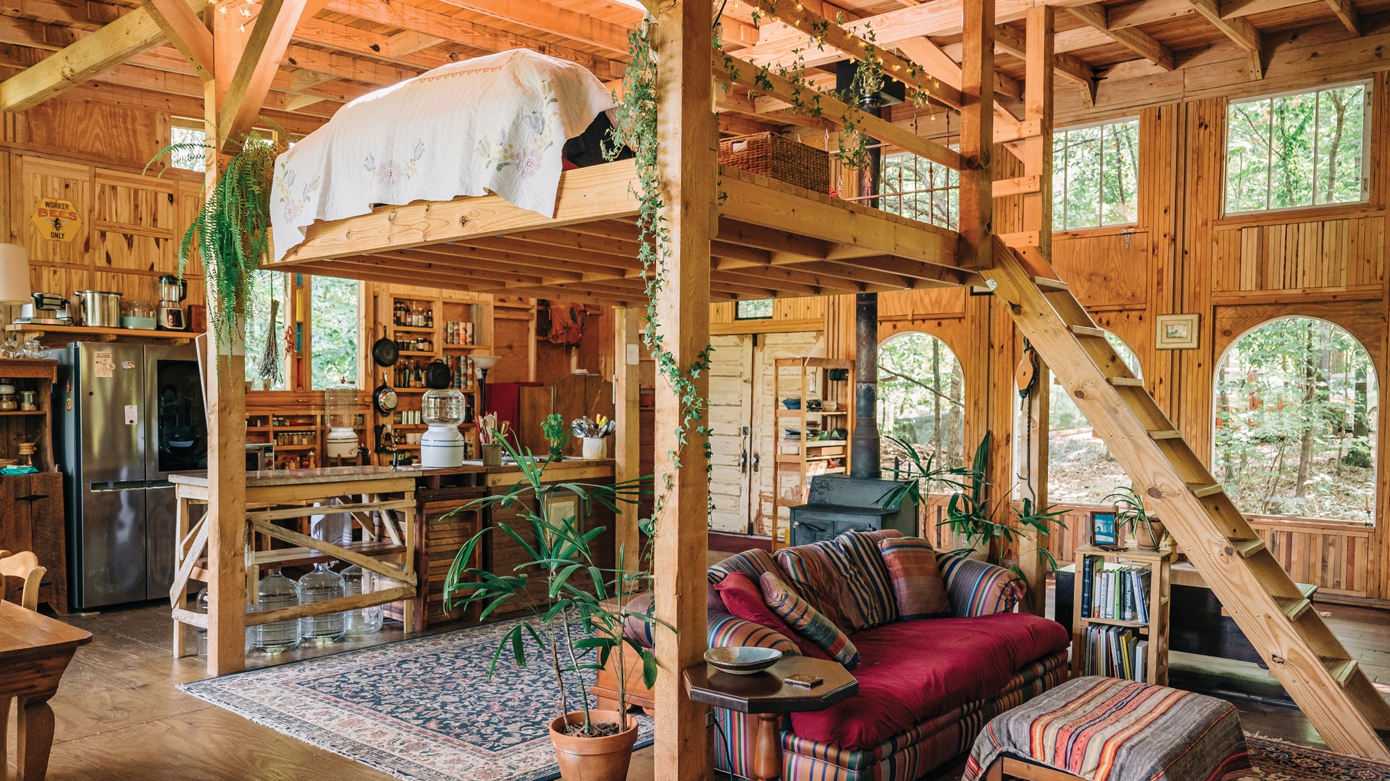 “The cabin is essentially one room, so we often write in the same space either inside the cabin or out on the deck,” said Tina. “Since part of our writing process is to read our work aloud, one of us will go outside or even out to the car to give the other some quiet.”