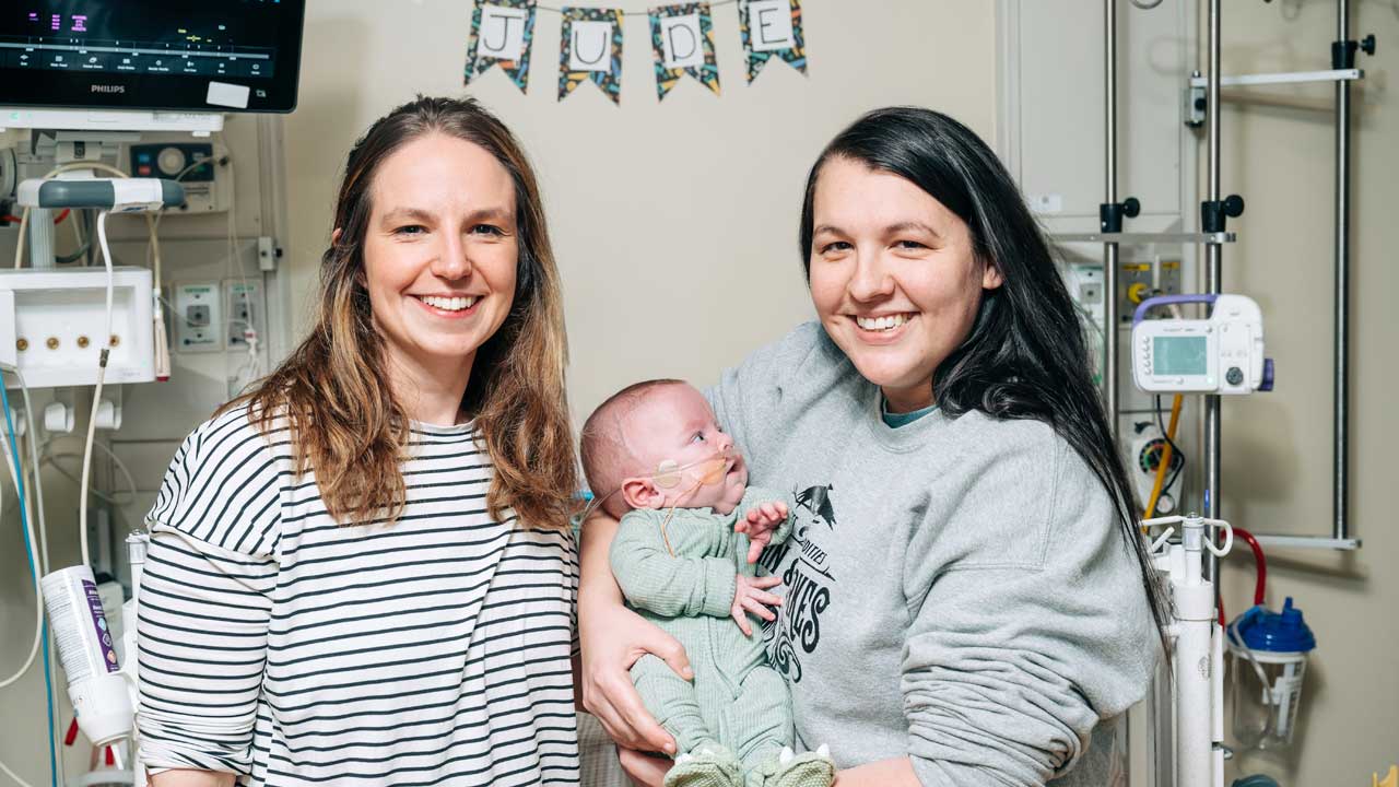 Becca Tobin and Zoy Ferguson with Baby Jude
